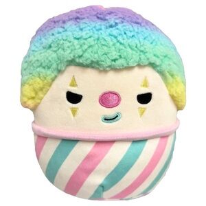 Squishmellow’s DELCAN The Cotton Candy Clown 🤡 🍧🍭 8” NWT Food Hybrid Squad🪅